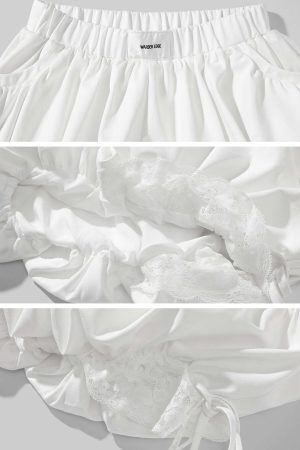 WARDEN EDGE Balloon Shorts with Lace Insets and Adjustable Drawcords