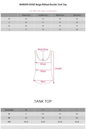 WARDEN EDGE Beige Ribbed Buckle Tank Top