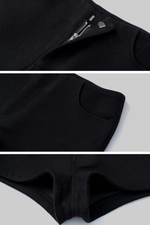 WARDEN EDGE Black High-Waist Utility Shorts