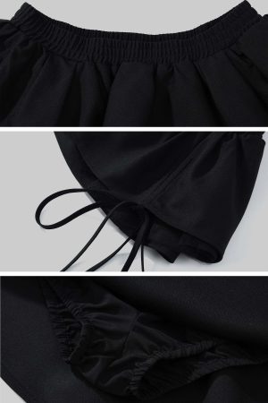 WARDEN EDGE Black Pleated Mini Skirt