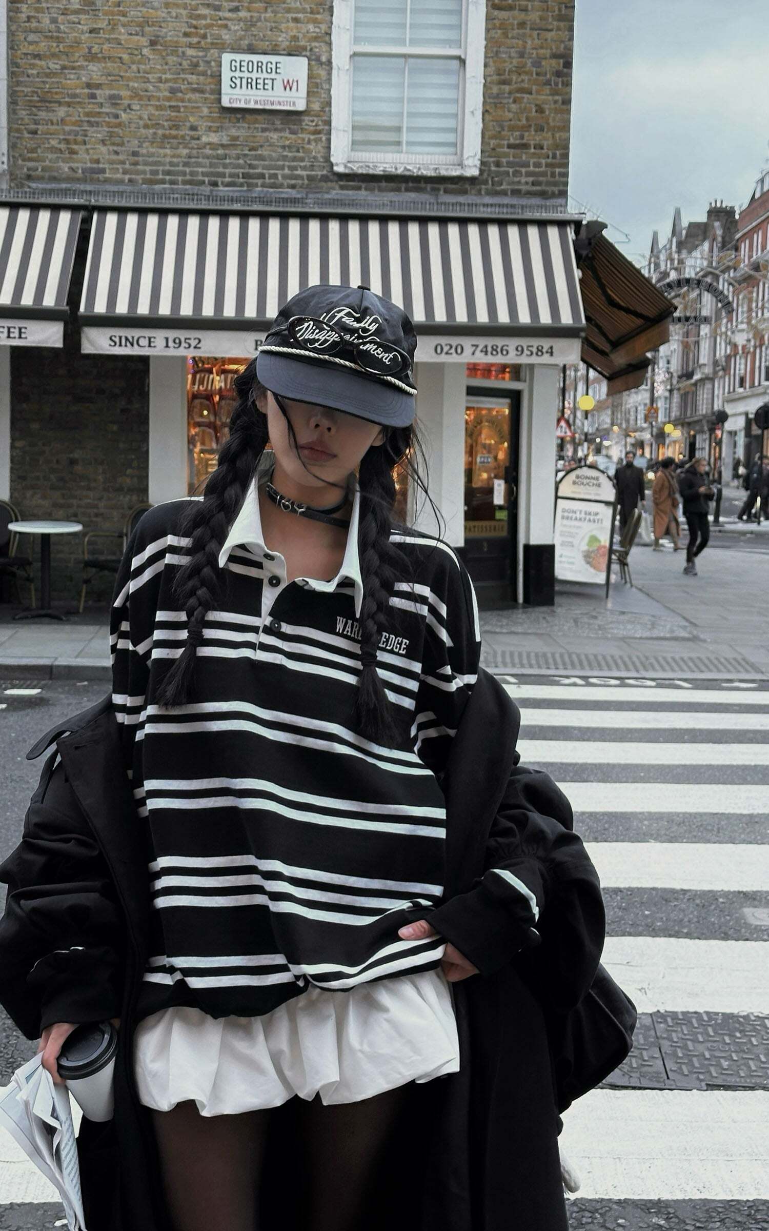 WARDEN EDGE Black Striped Polo Knit T-Shirt WARDEN EDGE Black Striped Polo Knit T-Shirt