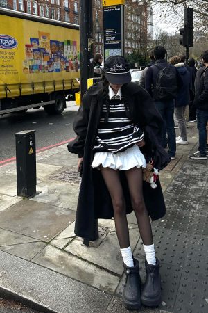 WARDEN EDGE Black Striped Polo Knit T-Shirt