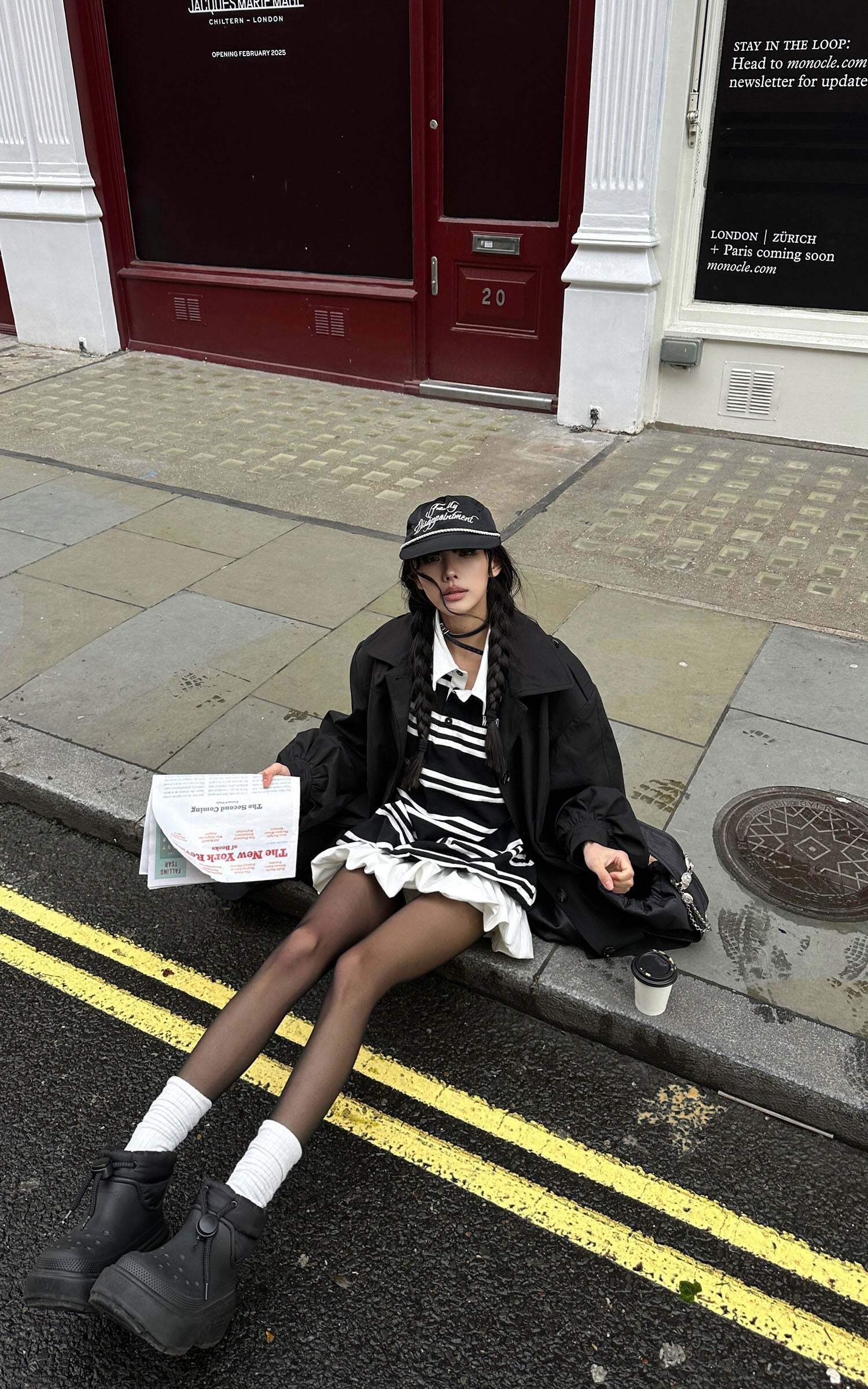 WARDEN EDGE Black Striped Polo Knit T-Shirt WARDEN EDGE Black Striped Polo Knit T-Shirt