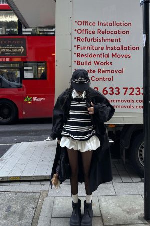 WARDEN EDGE Black Striped Polo Knit T-Shirt