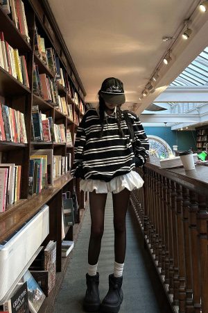 WARDEN EDGE Black Striped Polo Knit T-Shirt