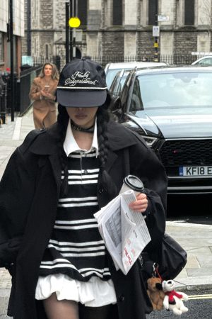 WARDEN EDGE Black Striped Polo Knit T-Shirt