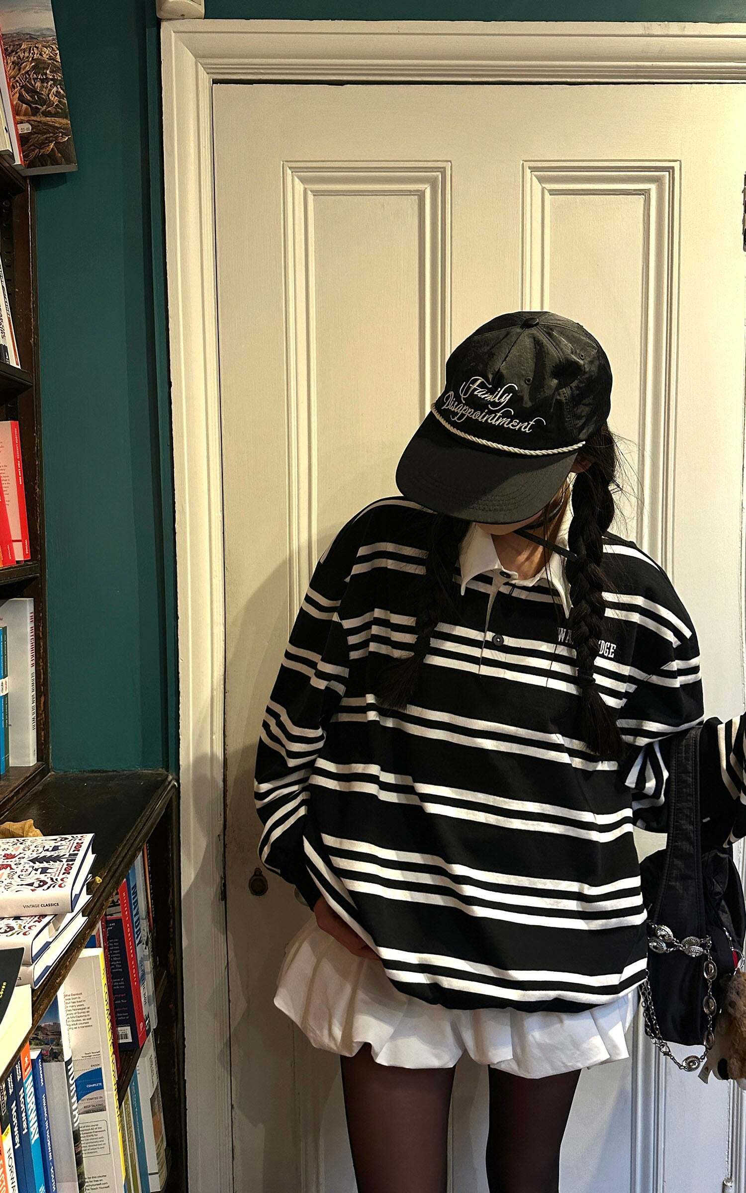 WARDEN EDGE Black Striped Polo Knit T-Shirt WARDEN EDGE Black Striped Polo Knit T-Shirt