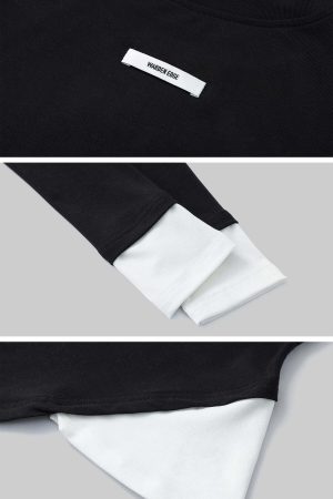 WARDEN EDGE Black Two-Layered Long Sleeve Top