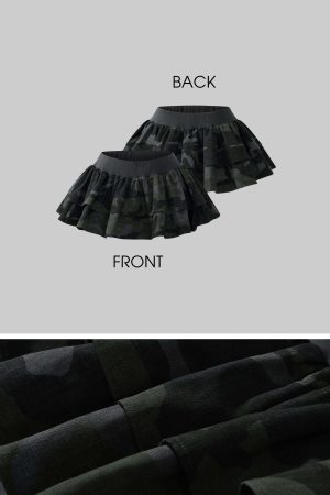 WARDEN EDGE Camo Layered Mini Skirt with Built-in Shorts