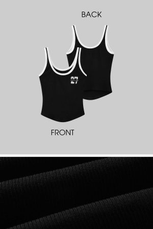 WARDEN EDGE Contrast Binding Tank with Arch Hem and College Lettering