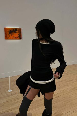 WARDEN EDGE Contrast Layered Long Sleeve Top