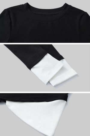WARDEN EDGE Contrast Layered Long Sleeve Top