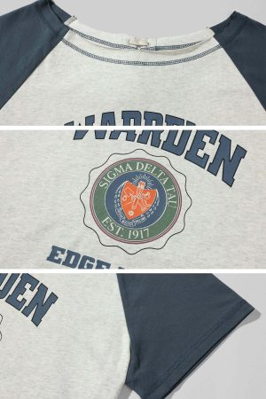 WARDEN EDGE Contrast Sleeve Emblem Tee