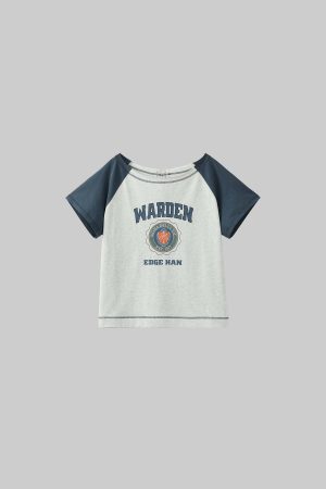 WARDEN EDGE Contrast Sleeve Emblem Tee