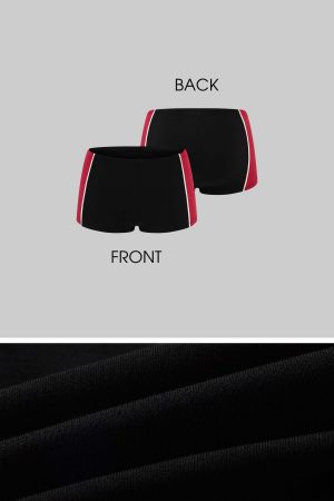 WARDEN EDGE Contrast Trim Fitted Shorts – Red and Black Sporty Micro Bottoms