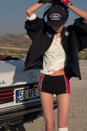 WARDEN EDGE Contrast Trim Fitted Shorts – Red and Black Sporty Micro Bottoms