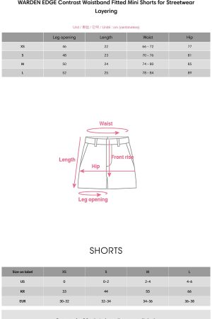 WARDEN EDGE Contrast Waistband Fitted Mini Shorts for Streetwear Layering