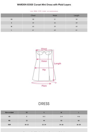 WARDEN EDGE Corset Mini Dress with Plaid Layers