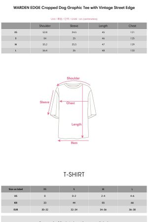 WARDEN EDGE Cropped Dog Graphic Tee with Vintage Street Edge