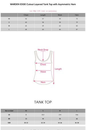 WARDEN EDGE Cutout Layered Tank Top with Asymmetric Hem
