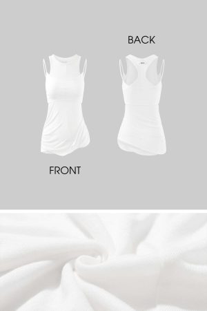 WARDEN EDGE Cutout Layered Tank Top with Asymmetric Hem