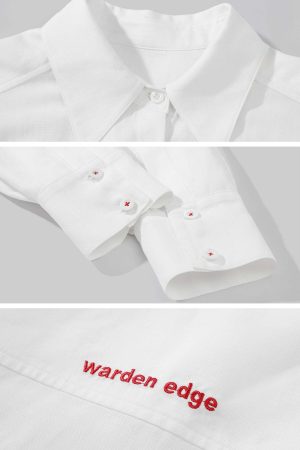 WARDEN EDGE Deconstructed Cut Long Sleeve Shirt