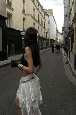 WARDEN EDGE Deconstructed Feather Fringe Skirt