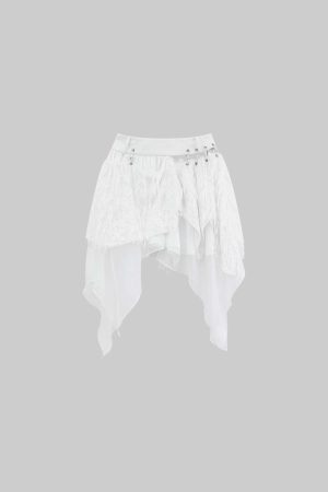 WARDEN EDGE Deconstructed Feather Fringe Skirt