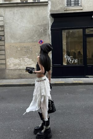 WARDEN EDGE Deconstructed Feather Fringe Skirt