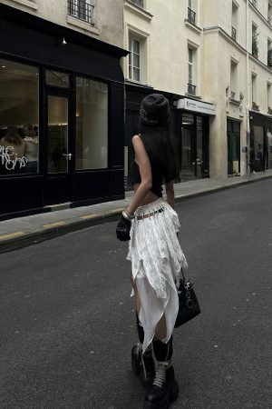 WARDEN EDGE Deconstructed Feather Fringe Skirt