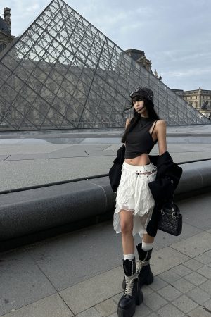 WARDEN EDGE Deconstructed Feather Fringe Skirt