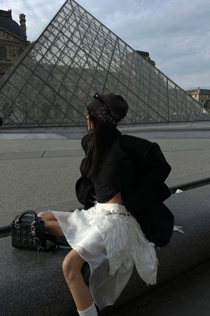 WARDEN EDGE Deconstructed Feather Fringe Skirt