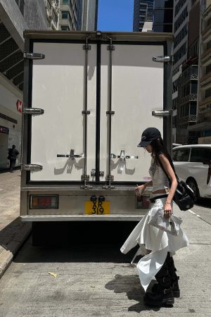 WARDEN EDGE Deconstructed Layered Midi Skirt