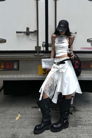 WARDEN EDGE Deconstructed Layered Midi Skirt