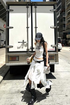 WARDEN EDGE Deconstructed Layered Midi Skirt