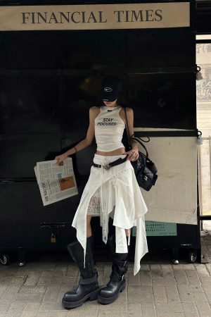 WARDEN EDGE Deconstructed Layered Midi Skirt