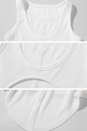 WARDEN EDGE Deconstructed Layered Tank Top with Cutout Back Design