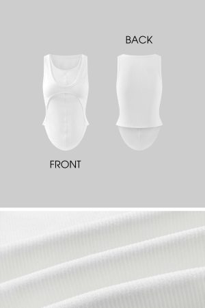 WARDEN EDGE Deconstructed Layered Tank Top with Cutout Back Design