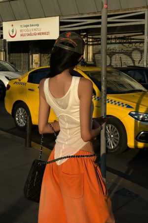 WARDEN EDGE Deconstructed Layered Tank Top with Cutout Back Design