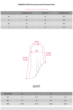 WARDEN EDGE Deconstructed Patchwork Skirt