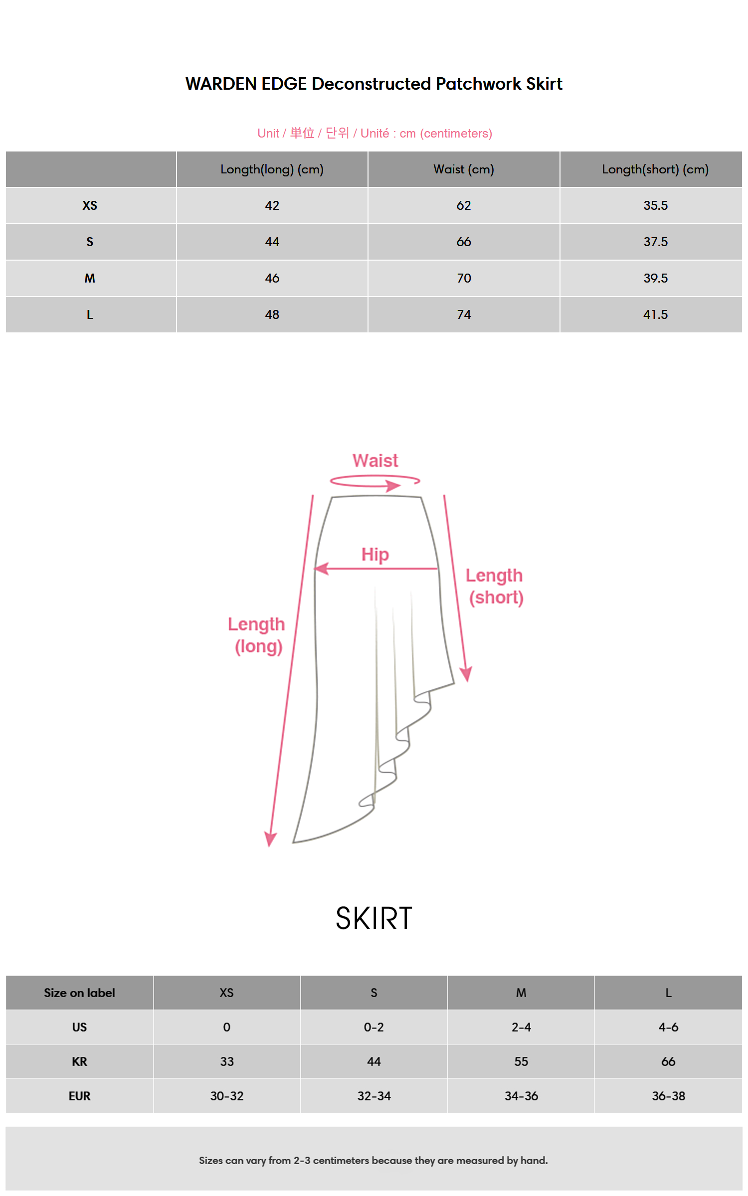WARDEN EDGE Deconstructed Patchwork Skirt WARDEN EDGE Deconstructed Patchwork Skirt