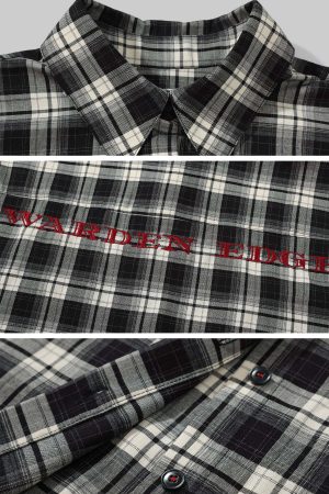 WARDEN EDGE Deconstructed Plaid Shirt