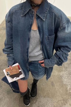 WARDEN EDGE Denim Layered Set – Jacket, Shorts & Tank