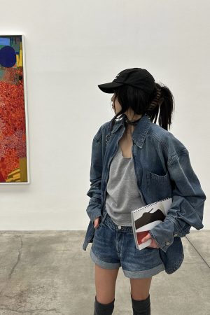 WARDEN EDGE Denim Layered Set – Jacket, Shorts & Tank