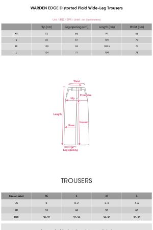 WARDEN EDGE Distorted Plaid Wide-Leg Trousers