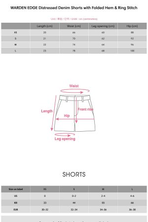 WARDEN EDGE Distressed Denim Shorts with Folded Hem & Ring Stitch