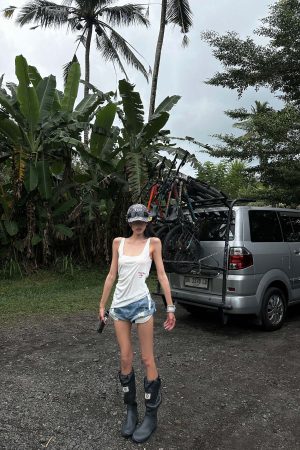 WARDEN EDGE Distressed Denim Shorts with Folded Hem & Ring Stitch