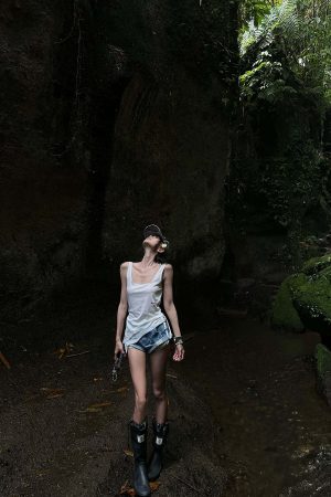 WARDEN EDGE Distressed Denim Shorts with Folded Hem & Ring Stitch