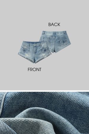 WARDEN EDGE Distressed Denim Shorts with Folded Hem & Ring Stitch