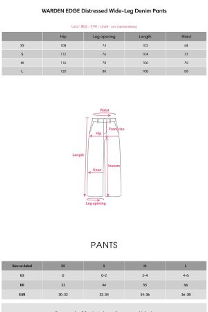 WARDEN EDGE Distressed Wide-Leg Denim Pants